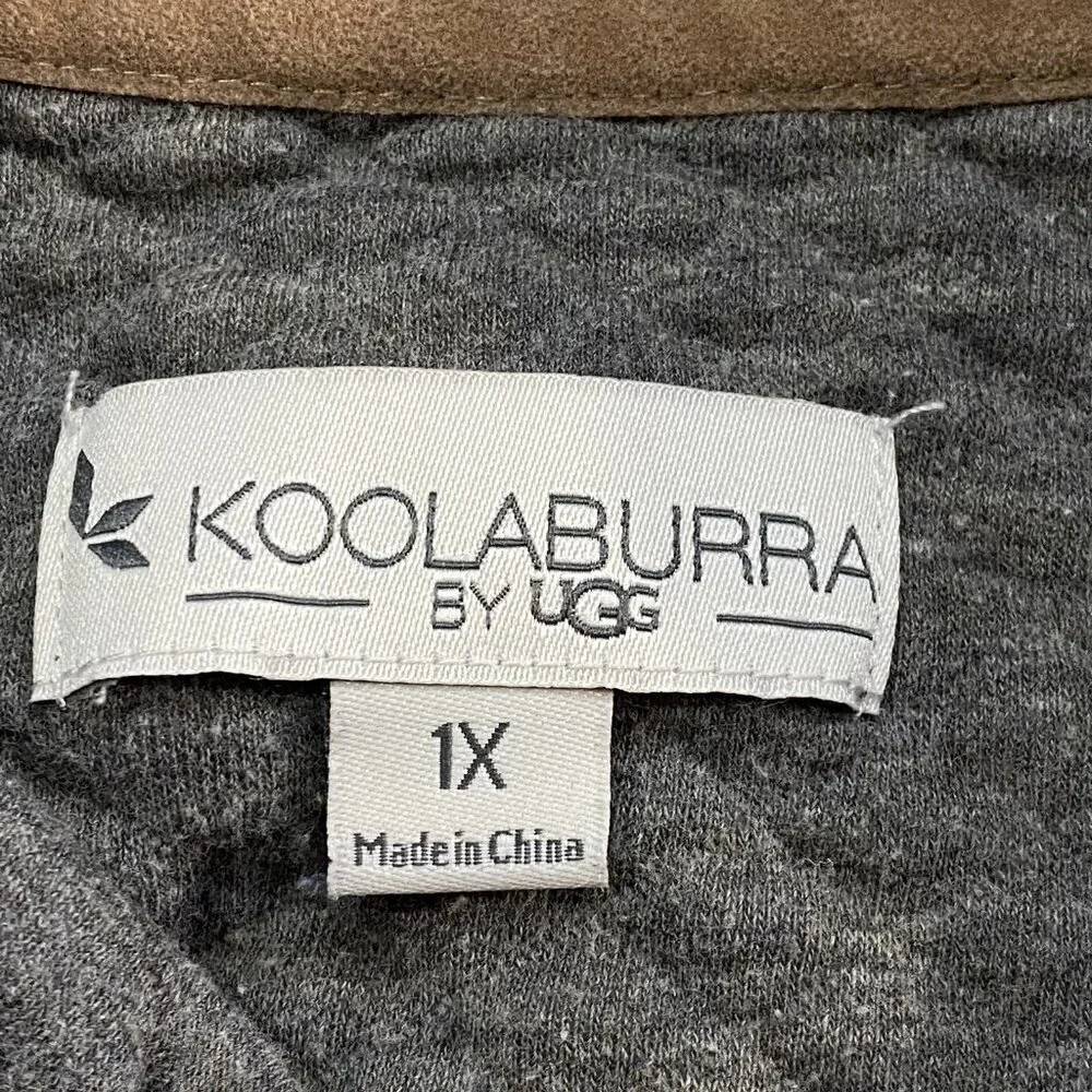 KOOLABURRA‎ by UGG Women Quilted Sweatshirt Funnel Neck Sz 1X Gray Casual 3-3